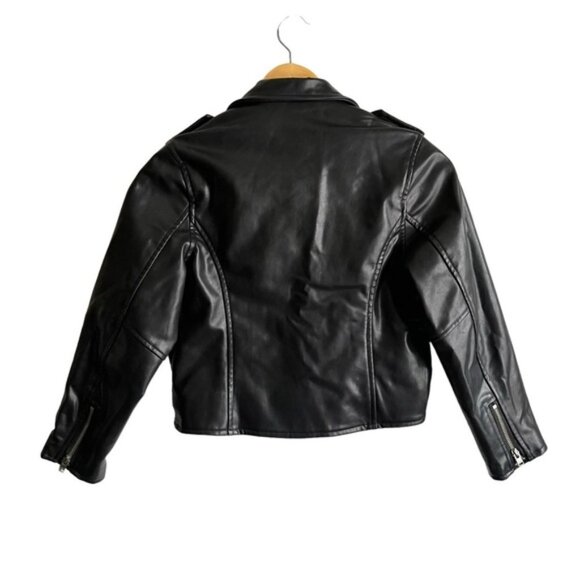 UNIF Vegan Leather Jacket Size XS Solid Black Moto - Picture 7 of 15